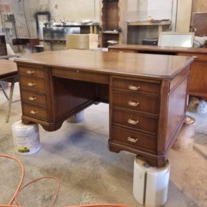 view of the desk after repair